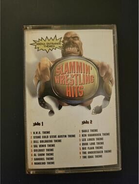 WWF (WWE)- Slammin' wrestling hits/ walk up songs- on cassette - RARE -